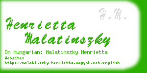 henrietta malatinszky business card